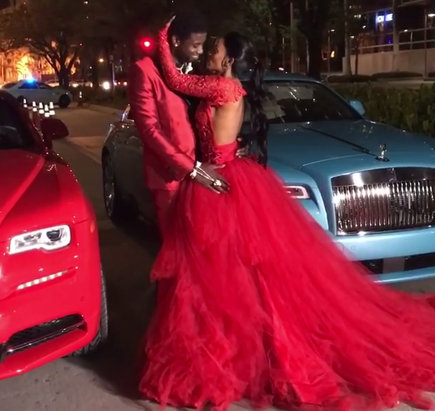 Gucci Mane and Keyshia Kaoir Red and Blue Rolls Royce