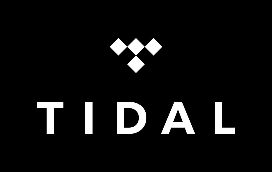 Music label TIDAL logo. Black background with white words.