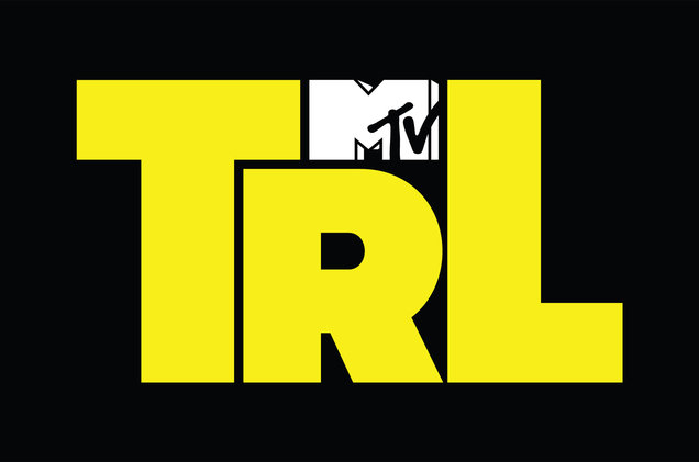 MTV TRL logo with yellow letters on black background
